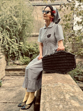 Load image into Gallery viewer, Black Gingham Dark Cottagecore Dress