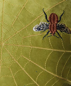 Embroidered Velvet Spiderweb Cushion