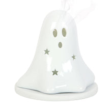 Load image into Gallery viewer, Ceramic ghost tea light / incense holder