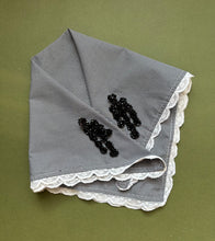 Load image into Gallery viewer, Gingham Headscarf with Lace Trim - Pre-order