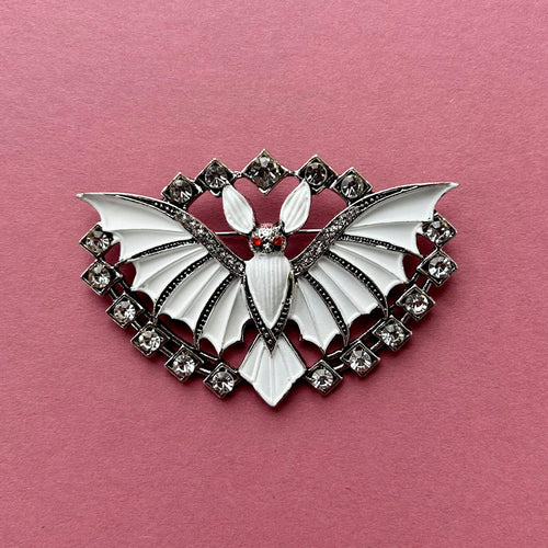 Art Deco Albino Bat Brooch