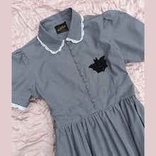 Load image into Gallery viewer, Black Gingham Dark Cottagecore Dress - Pre-order