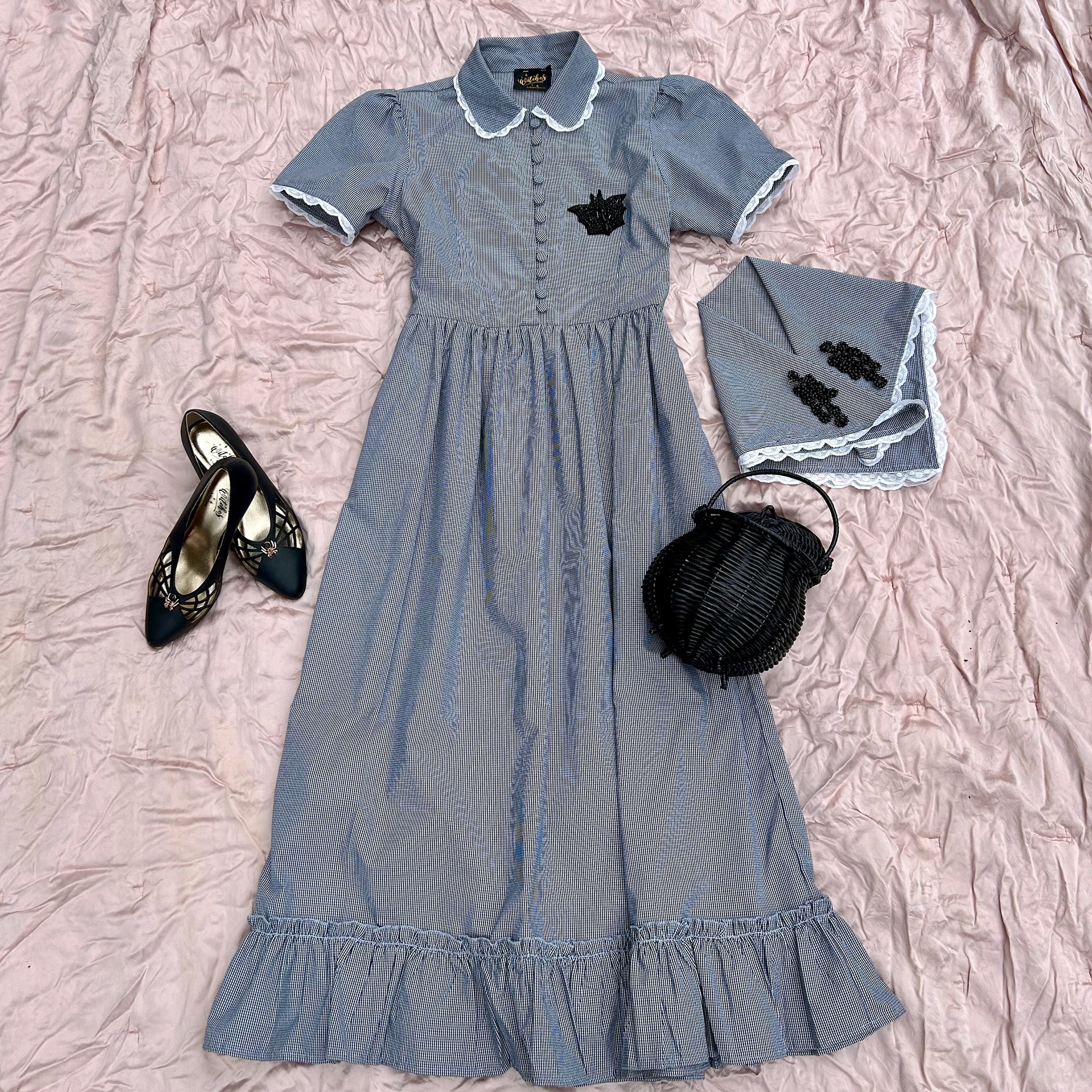 Black Gingham Dark Cottagecore Dress – Witches by Helena Garcia Black Gingham Dark Cottagecore Dress – Witches by Helena Garcia