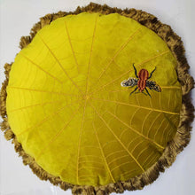 Load image into Gallery viewer, Embroidered Velvet Spiderweb Cushion