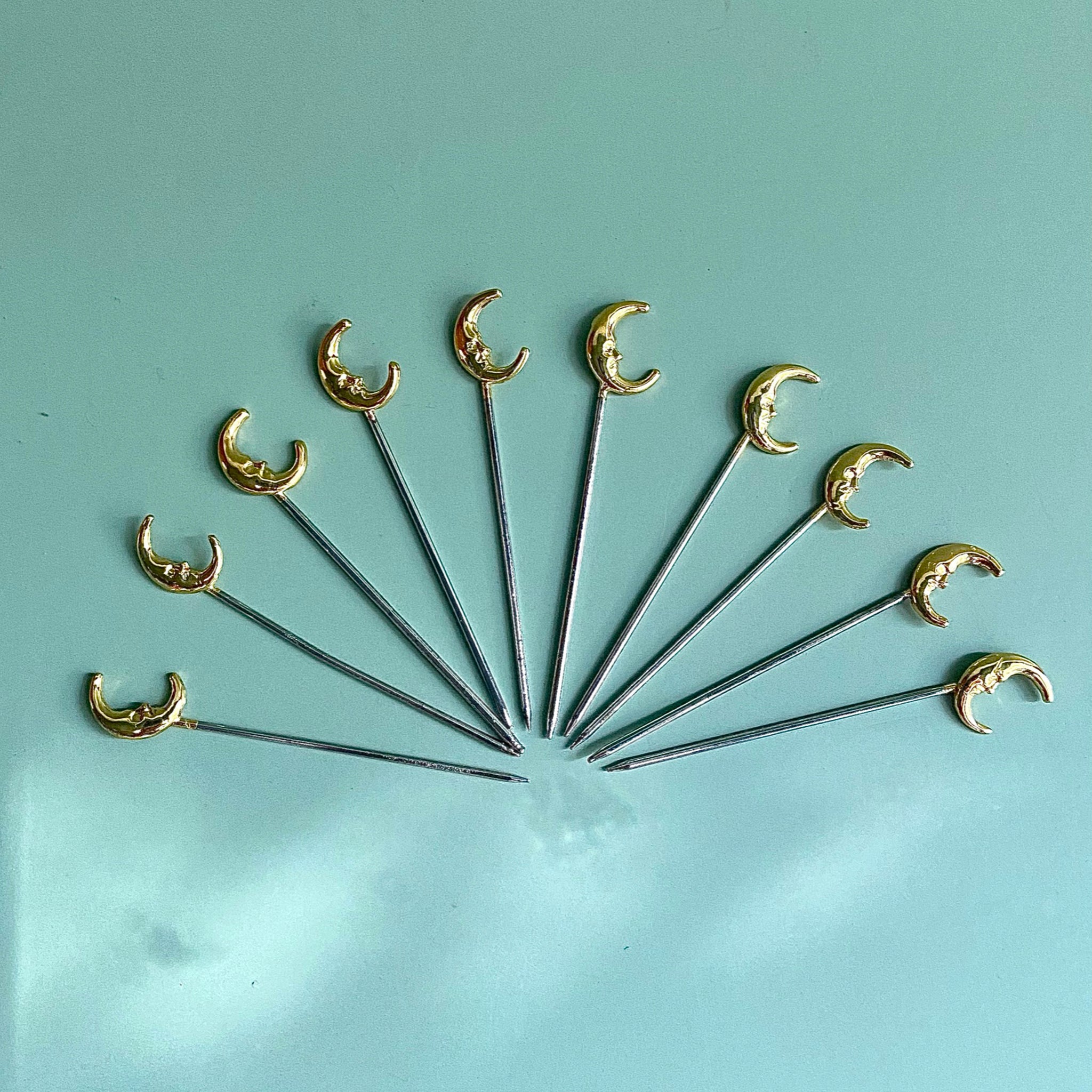 Moon Headed Sewing Pins – Witches by Helena Garcia