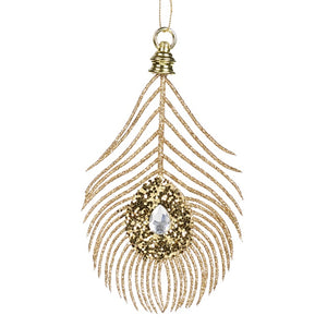 Gold Peacock Feather Ornament