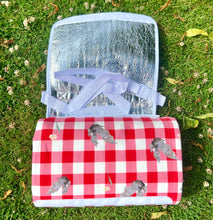 Load image into Gallery viewer, Gingham Bat and Daisy Picnic Blanket