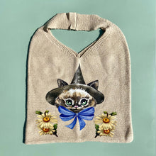 Load image into Gallery viewer, Kitten Witch Knitted Tote Bag
